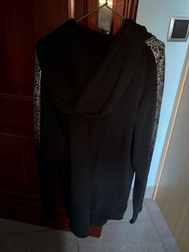 SikSilk Sudadera Negra Cremallera Plata