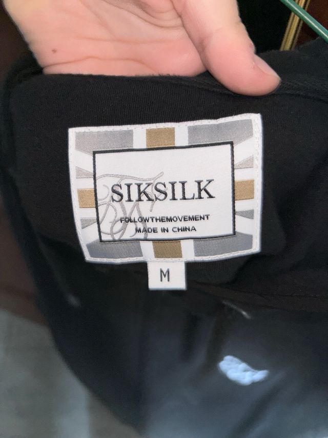 SikSilk Sudadera Negra Cremallera Plata