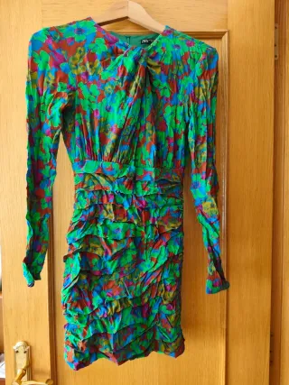 Vestido fiesta Zara floral XS