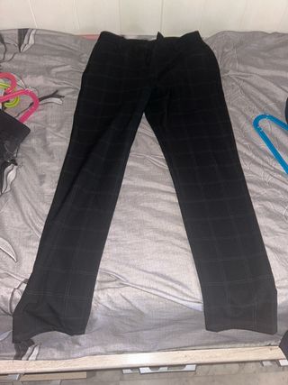 Pantalones de cuadros negros