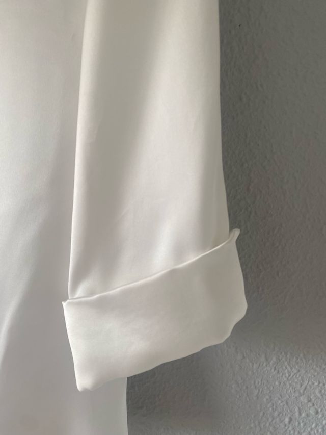 Camisa de raso blanca mujer talla 40