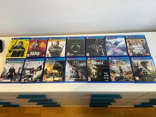 PS4 Slim Negra + Mando y Juegos