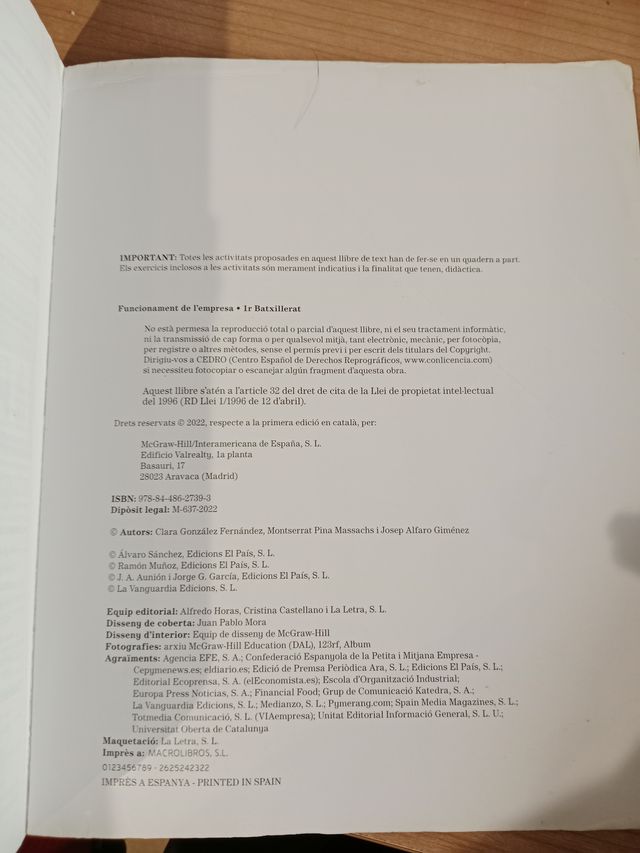 Funcionament de l’empresa 1r Batxillerat