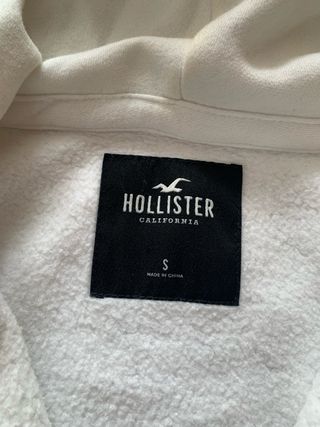 Sudadera Hollister Blanca y Negra Cremallera