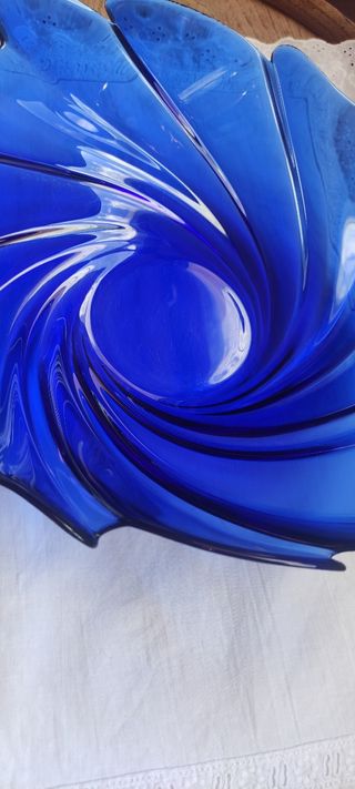 Frutero Cristal Azul Transparente