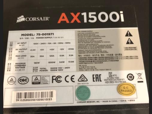 Corsair AX1500i Fuente Alimentación Digital ATX