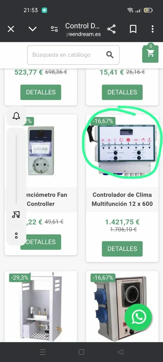 Controlador de Clima Multifunción 12x600