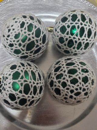 Bolas de Navidad Crochet Blancas