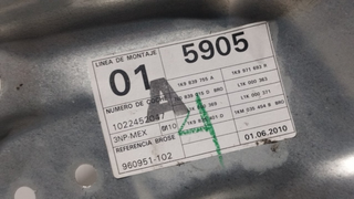 ELEVALUNAS TRASERO IZQUIERDO VOLKSWAGEN GOLF VI V