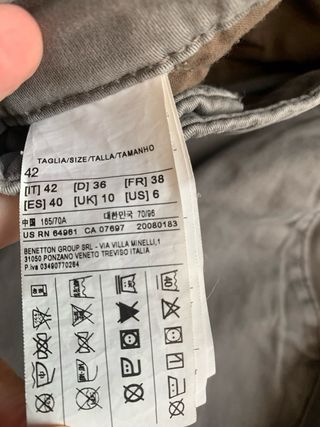 Pantaloni Chinos Benetton Verde Oliva