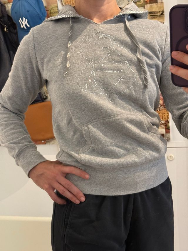 Felpa grigia con strass