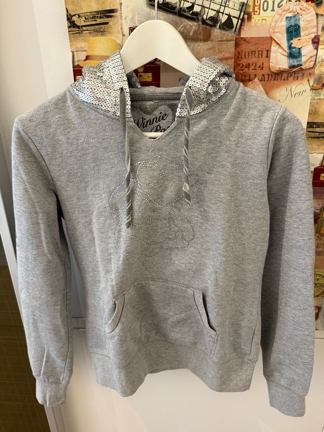 Felpa grigia con strass