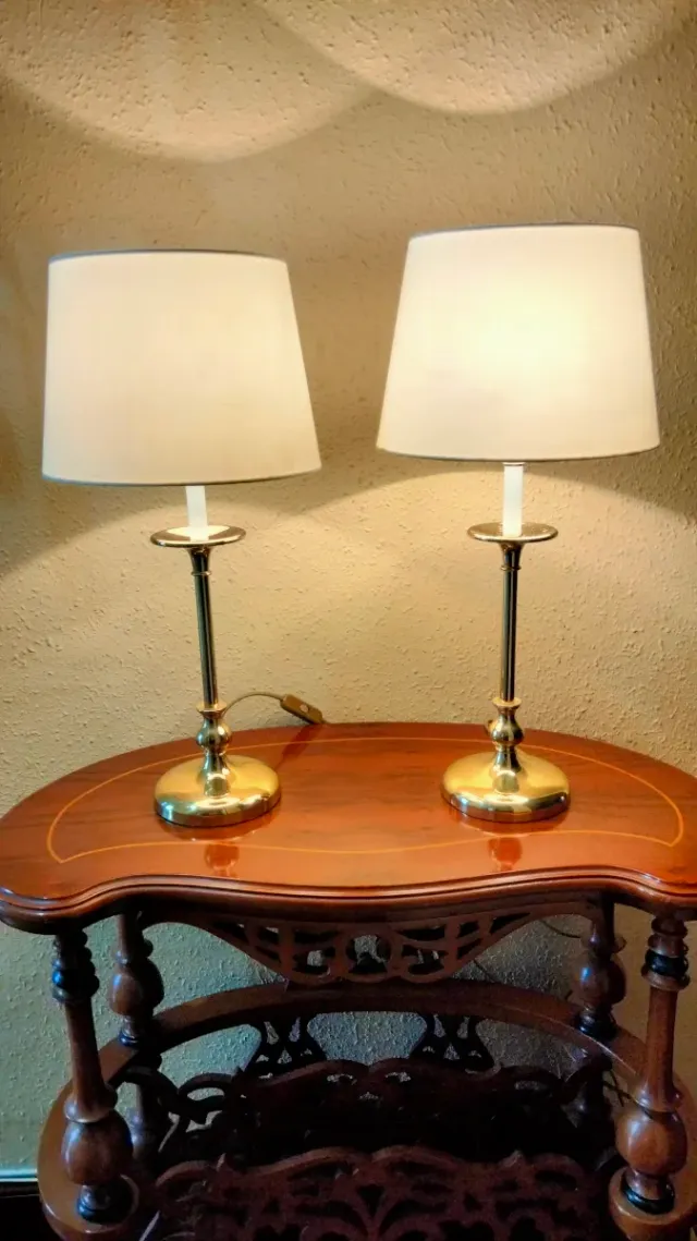 GRANDI LAMPADE DA CAMERA IN OTTONE