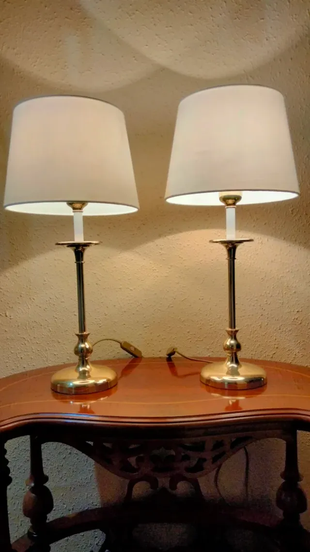 GRANDI LAMPADE DA CAMERA IN OTTONE