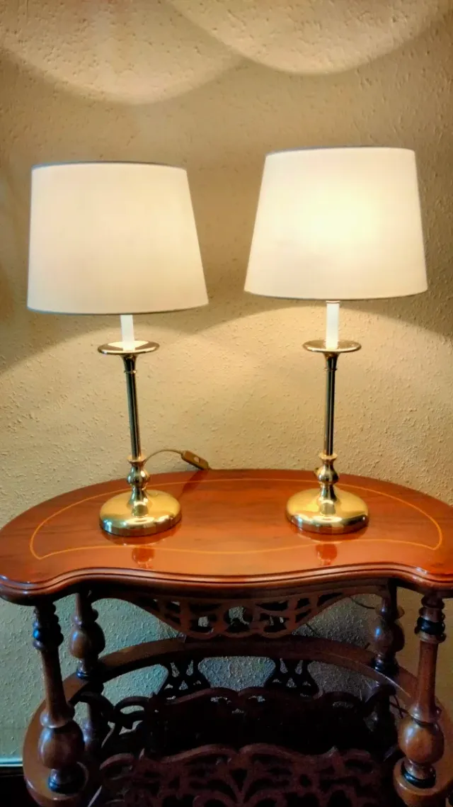 GRANDI LAMPADE DA CAMERA IN OTTONE