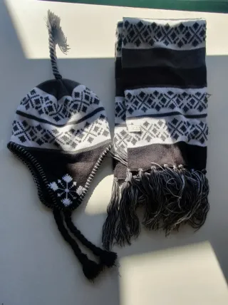 Gorro y bufanda tejido invierno