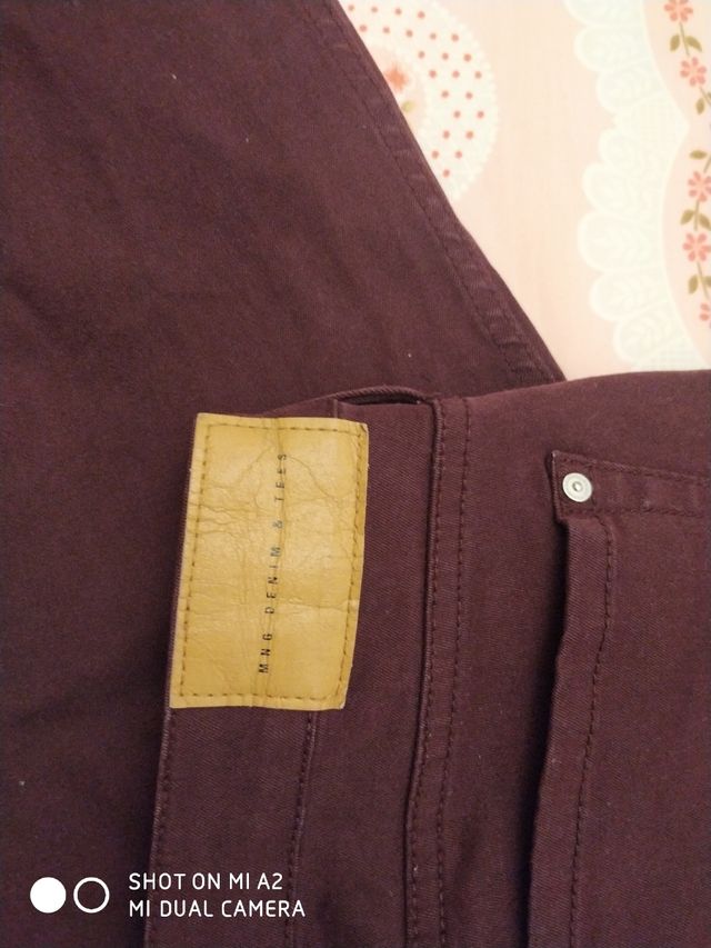 Pantalones Mango Morado Talla 42