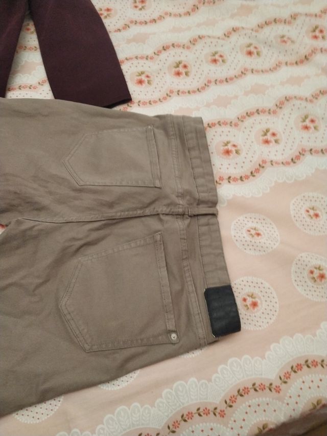 Pantalones Mango Morado Talla 42