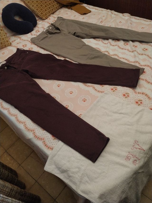 Pantalones Mango Morado Talla 42