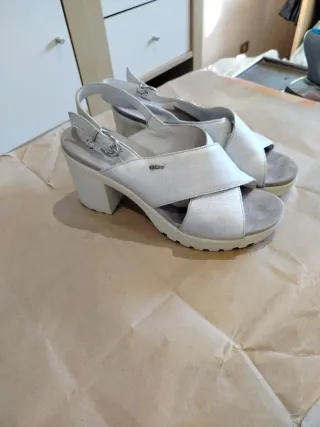 Sandali pelle argentata donna 39