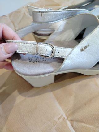 Sandali pelle argentata donna 39