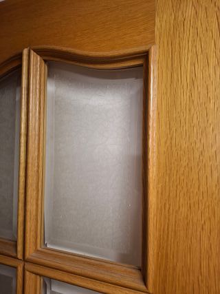 Puerta doble roble y cristal