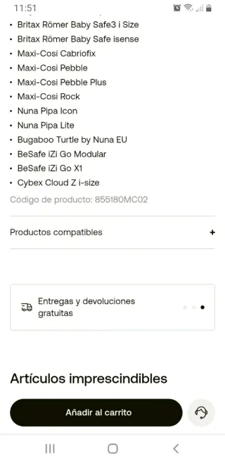 Adaptador Bugaboo Gemelar Donkey Maxi-Cosi