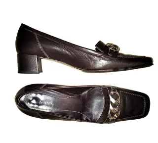 Décolleté deiMille pelle marrone - catena argento