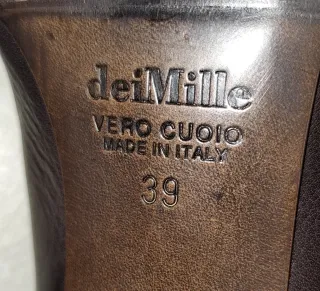 Décolleté deiMille pelle marrone - catena argento