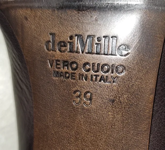 Décolleté deiMille pelle marrone - catena argento