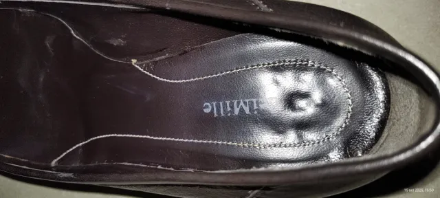 Décolleté deiMille pelle marrone - catena argento