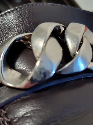 Décolleté deiMille pelle marrone - catena argento