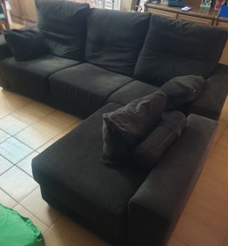 Sofá 4 plazas chaise longue tela