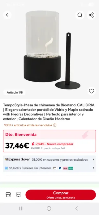 Chimenea Bioetanol TempoStyle CALIDRIA
