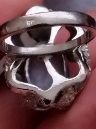 Anillo Oro Blanco 9k con Aguamarina