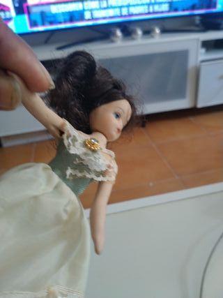 Muñeca vintage porcelana vestido encaje