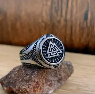 Anillo Acero Inoxidable Vikingo Hombre