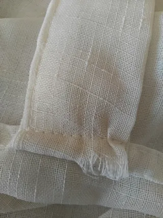 Coppia Tende Lino Beige/Bianco