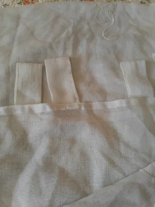 Coppia Tende Lino Beige/Bianco