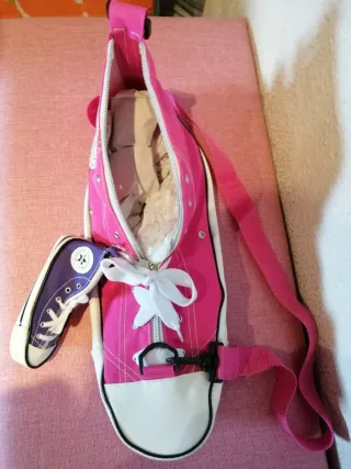 Bolso Zapatilla Rosa y Morado