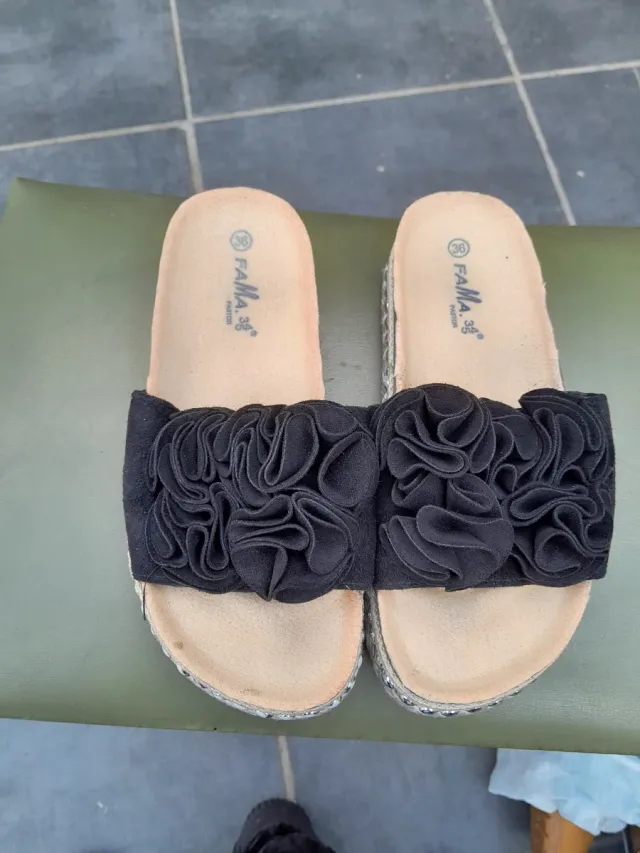 Sandalias FAMA Mujer Talla 36 Negras