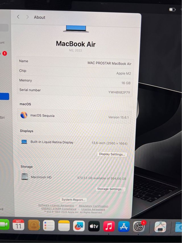 MacBook Air M2 16gb/1TB