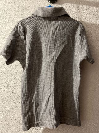 Polo gris US THREE manga corta