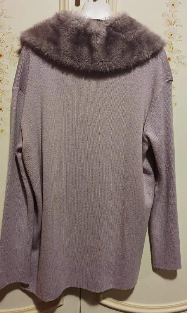 Maglione Rebecca collo pelo grigio taglia 46/48
