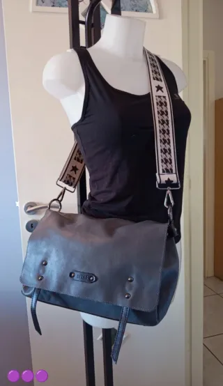 Borsa Divas vera pelle grigia