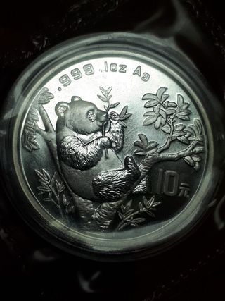 Moneda Plata Panda 1 Oz 1995 China 999