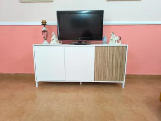 Mueble aparador comedor blanco y madera