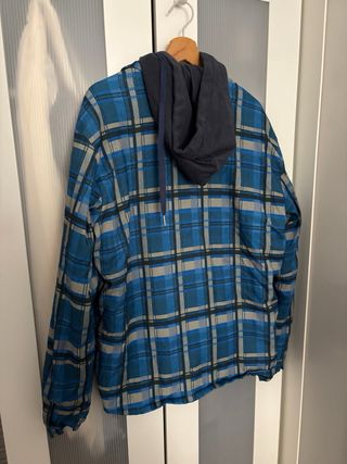 Abrigo Camisa a Cuadros Azul y Gris