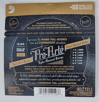 Guitarra ESPAÑOLA Cuerdas EJ45 3 Juegos