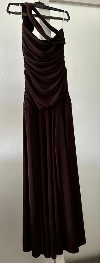 Vestido marrón elegante miphai 